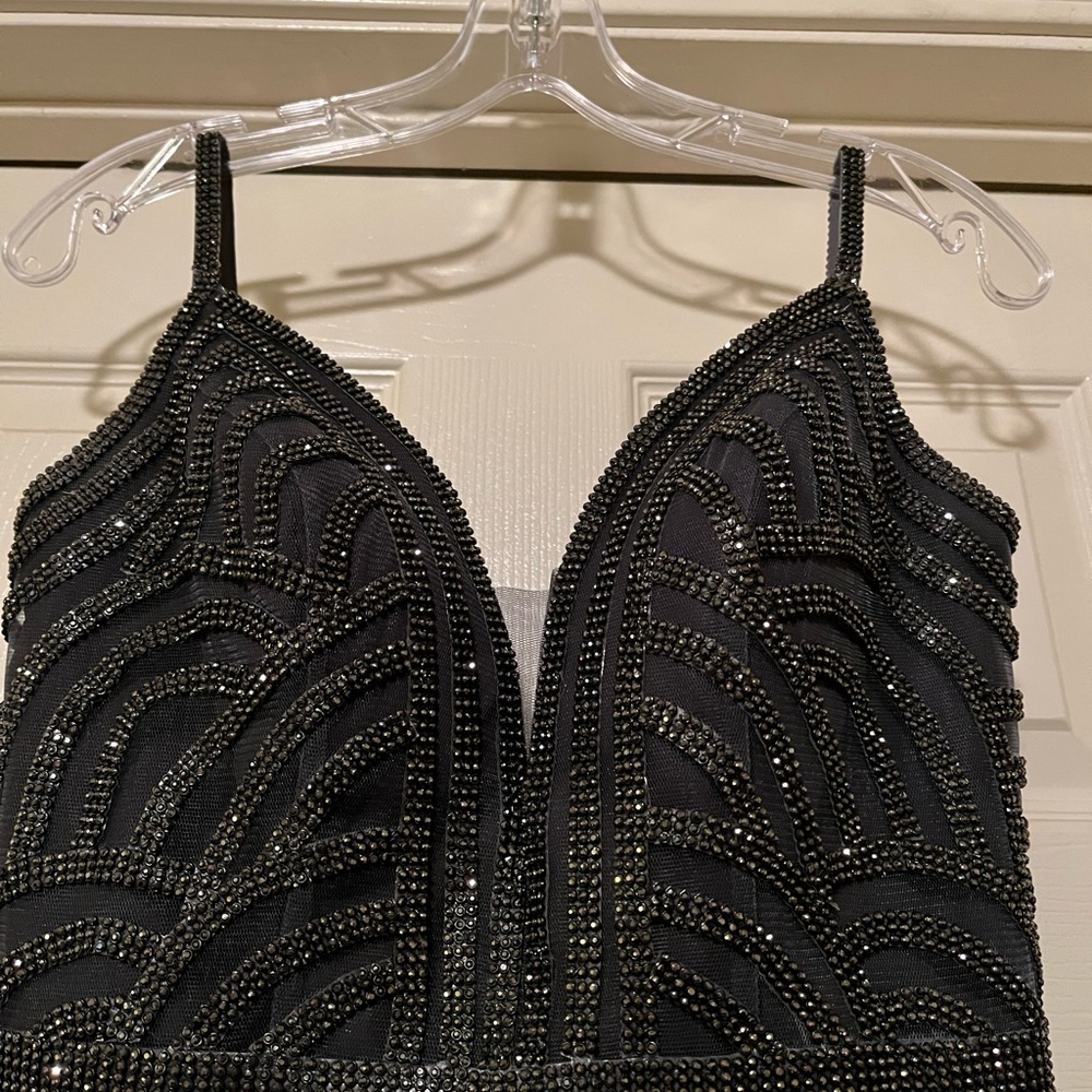 JVN by Jovani steel gray formal gown, size 2 EUC